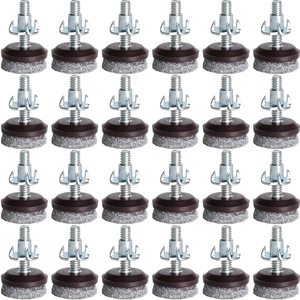 Anwenk Furniture Levelers Adjustable Furniture Feet Leveling 1/4-20x1" Threaded Shank T-Nuts,24 Pack